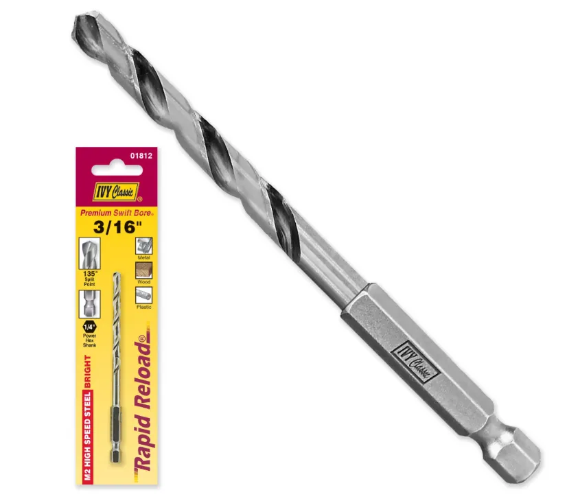 3/16" M2 HSS Quick Change Drill Bit