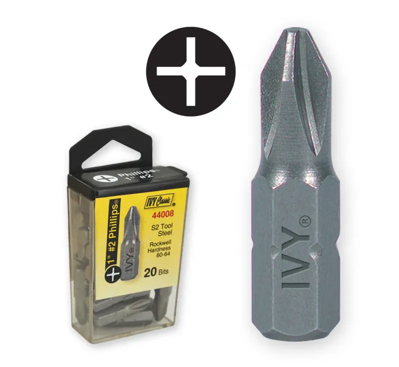 1" #2 Phillips Insert Bit ­ 20 per Contractor Pack