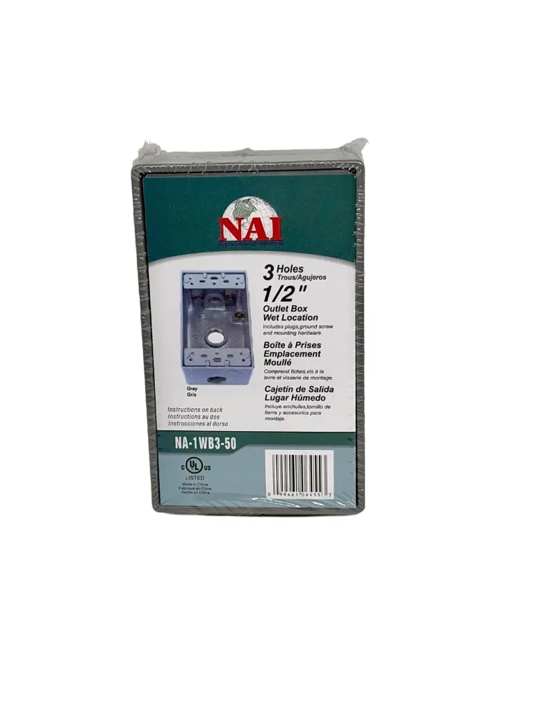 1-GANG 5 HOLES 1/2" GRAY WEATHERPROOF BOX