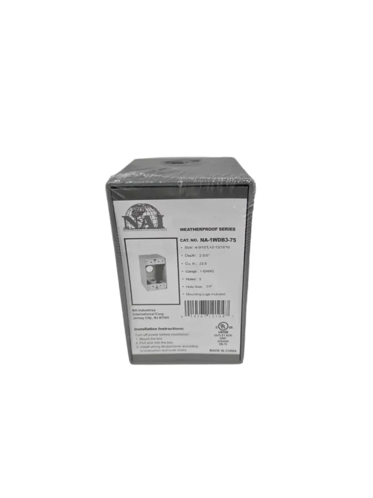 1-GANG 3 HOLES 3/4" GRAY WEATHERPROOF DEPTH 2-5/8'BOX NA-1WBD3-75-GR