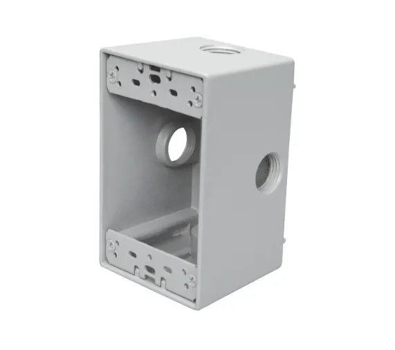 1-GANG 2-5/8 DEEP; 5 HOLES 1/2" GRAY WEATHERPROOF BOX