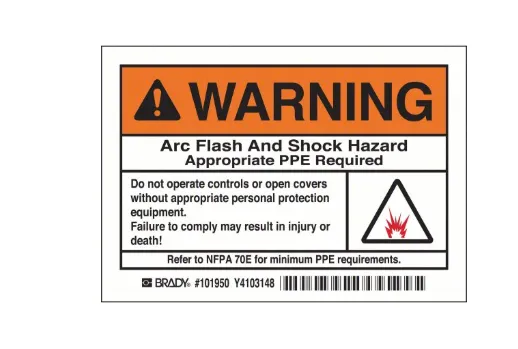 ARC FLASH STICKER WARNING