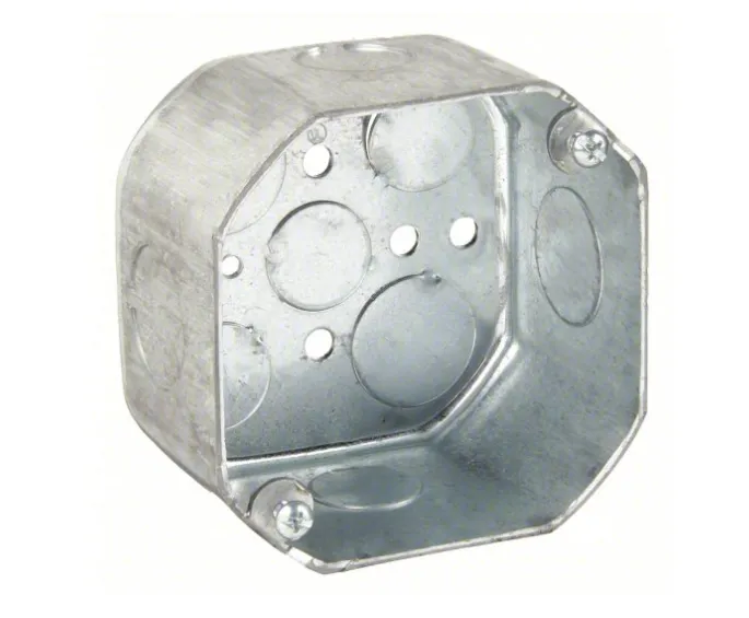 4" OCTAGON BOX 2-18" DEEP W/ 1/2 AND 3/4" KO'S