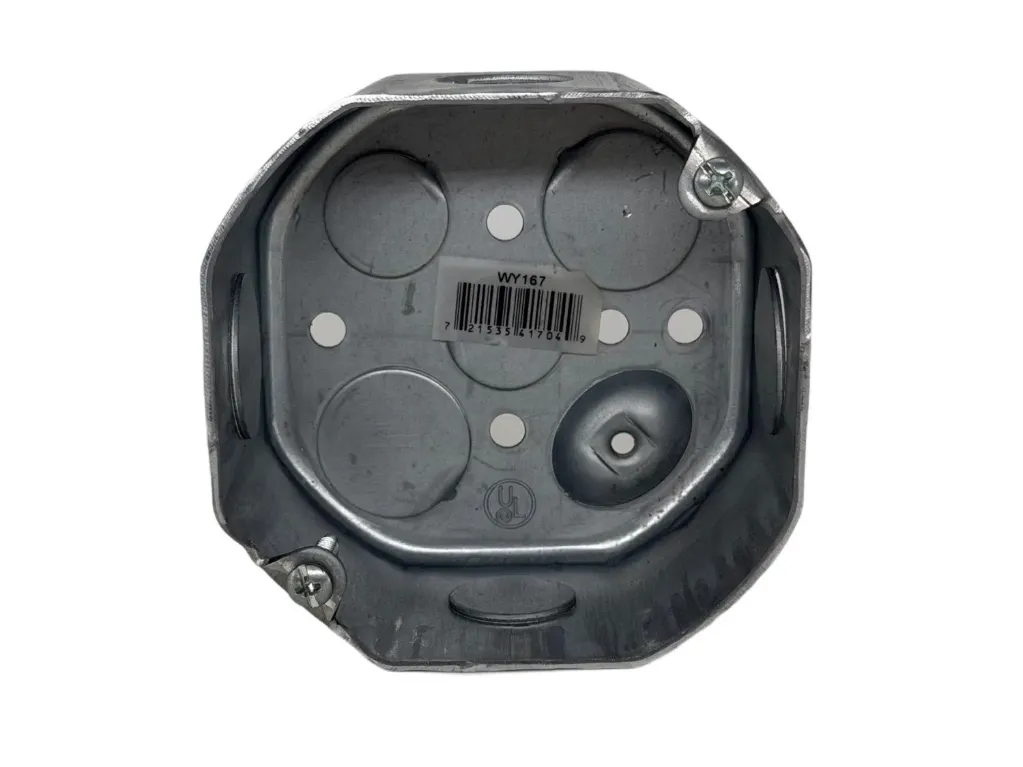4" OCTAGON BOX 2-18" DEEP W/ 1/2 AND 3/4" KO'S