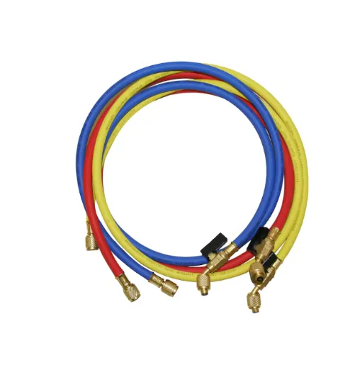 REFRIGERANT HOSES, 5' X 3 (R, B, Y ), 45 DEGREE, BALL VALVE