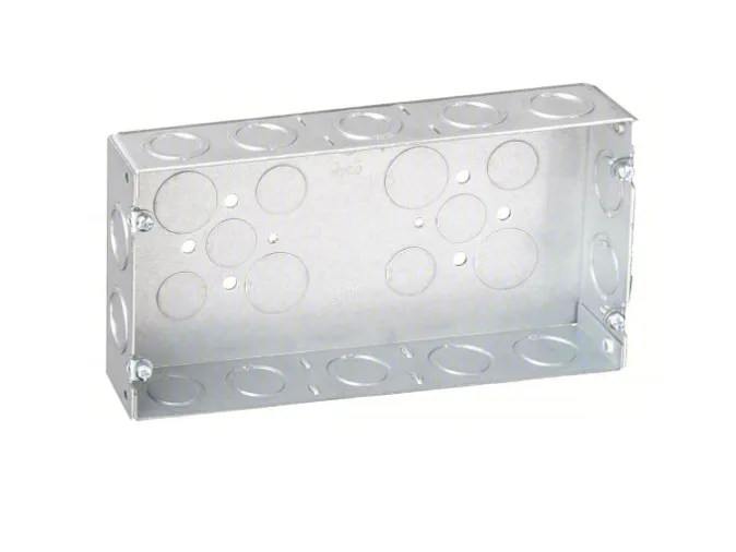 3-GANG BOX, 1-5/8" DEEP W/KO'S