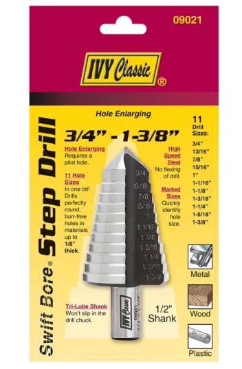11 Holes 3/4 ­ 1­3/8" Step Drill Bit